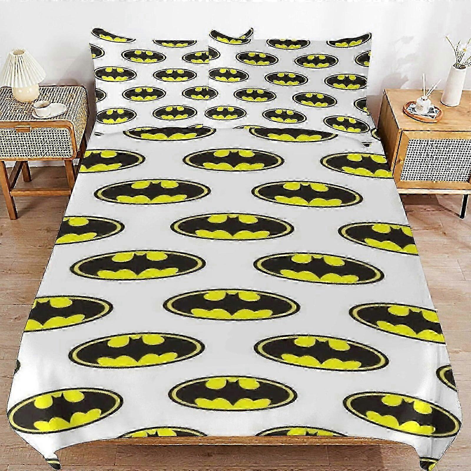 o1789 Prześcieradła Batman Pościel Se Ultra miękka, przyjazna dla skóry poszewka na kołdrę3-częściowy, uroczy zestaw pościeli z poszewką na kołdrę (1 poszewka na kołdrę i 2 poszewki na poduszki) Łóżko Sh