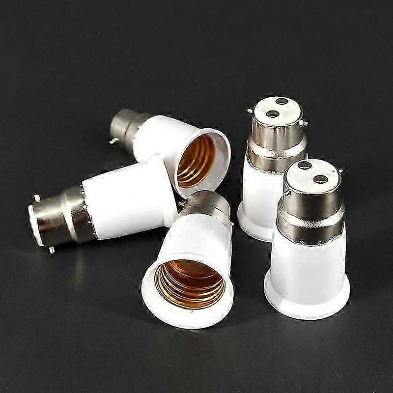 10pcs White PBT Material High Temperature Resistant B22 Bayonet to E27 Screw Socket Adapter