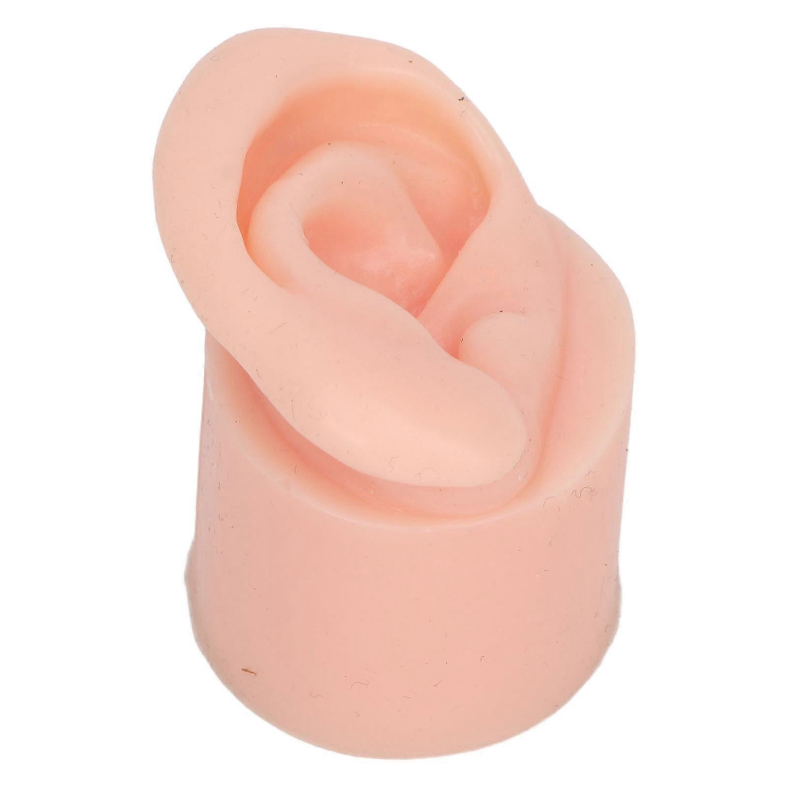 Silicone Flexible Soft Reusable High Simulation Piercing Ear Model for Education Display Light Skin