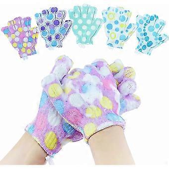 10 Pack Exfoliating Gloves,  Body Scrubber Shower Gloves Mitt Deep Clean Dead Skin Remover for Massage Spa Bath & Bathing Accessories- Multi Colors Wa