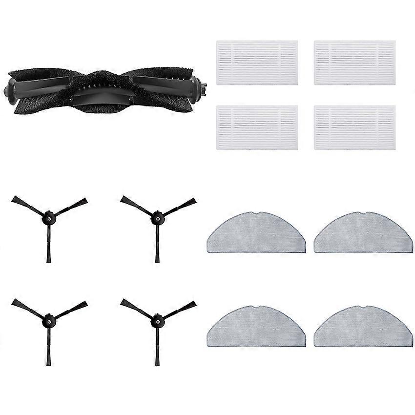 Sweeping Robot Main Roller Brush Filter Cartridge Mopping Cloth Side Brush for Lydsto R1 Edge (1x Roller Brush+4x Side Brushes + 4x Filters+ 4x Wipes)