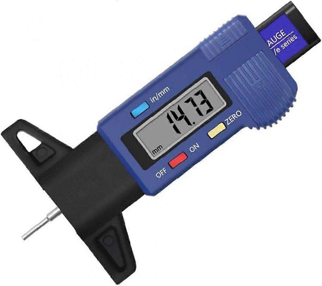 Digital Tire Tread Depth Gauge 0-25.4mm Caliper Thickness Tire Depth Gauges Measurement Blue