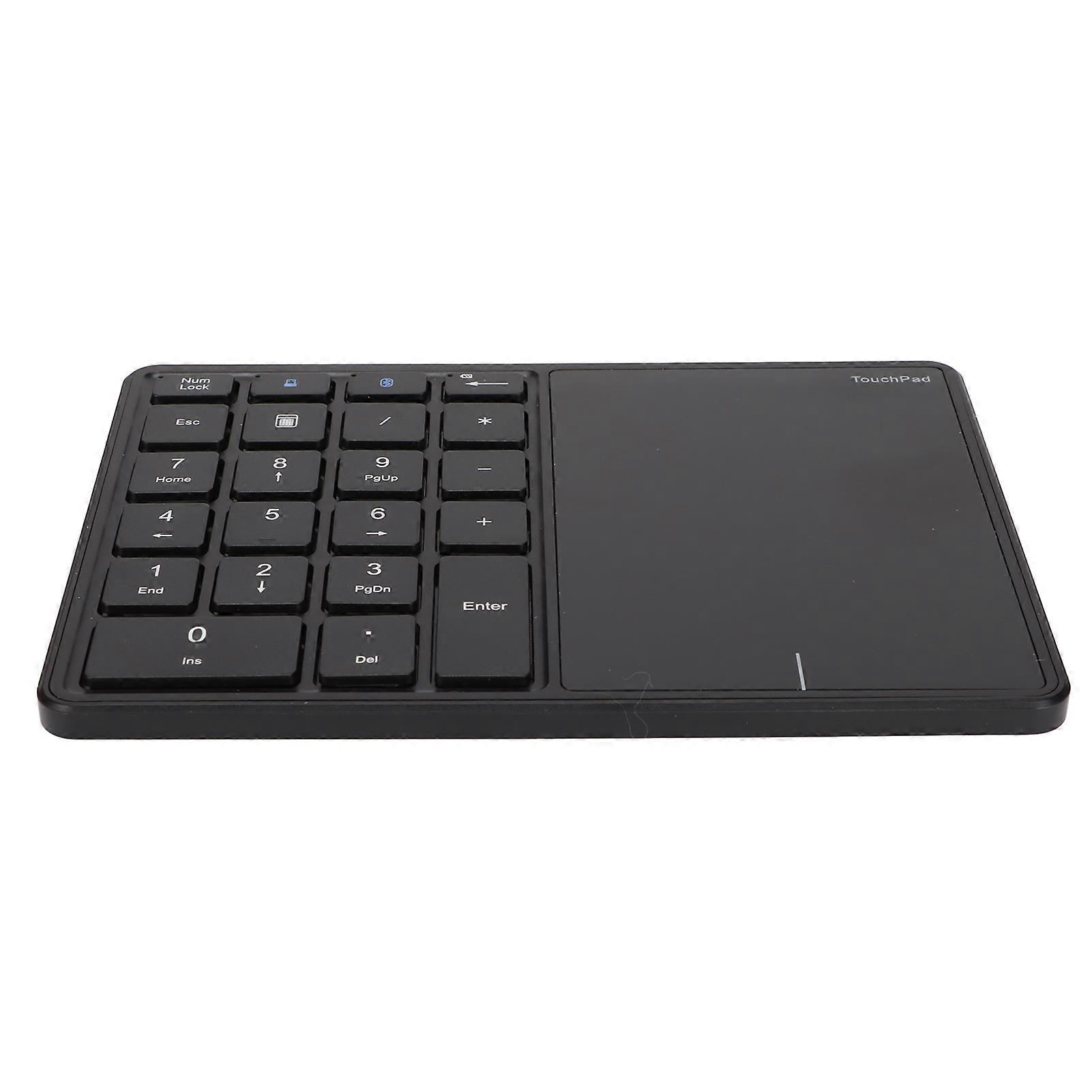 2 in 1 Wireless Number Pad Touchpad 22 Keys Wireless BT4.2 2.4G Type C Charging 500mAh Battery Numeric KeypadBlack 
