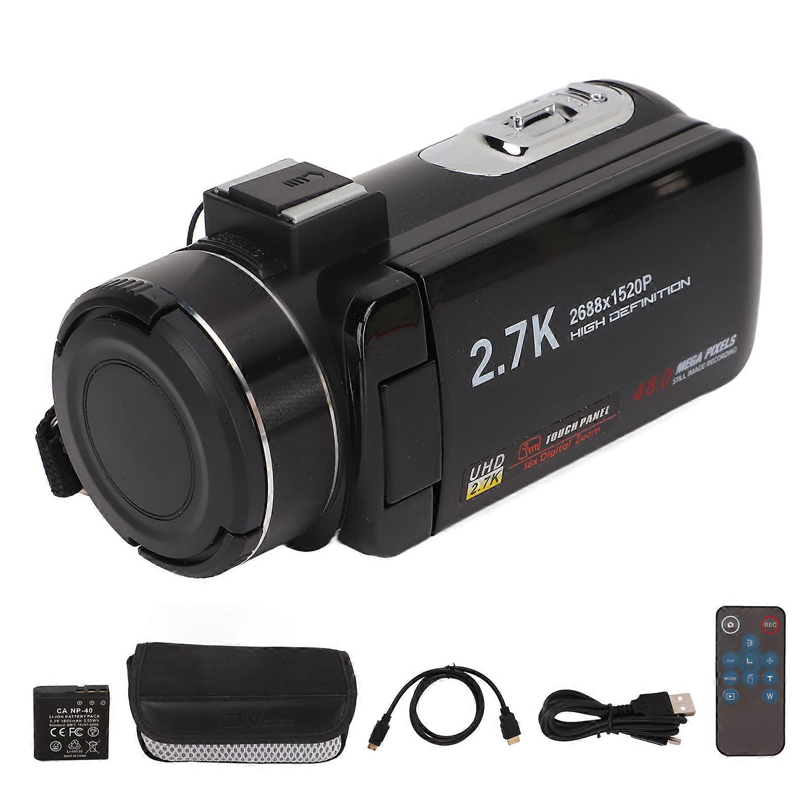 2.7K 48MP Full HD Digital Video Camera 3.0 Inch IPS Screen 18x Digital Zoom Video Camera Camcorder with Remote Control FHD F6