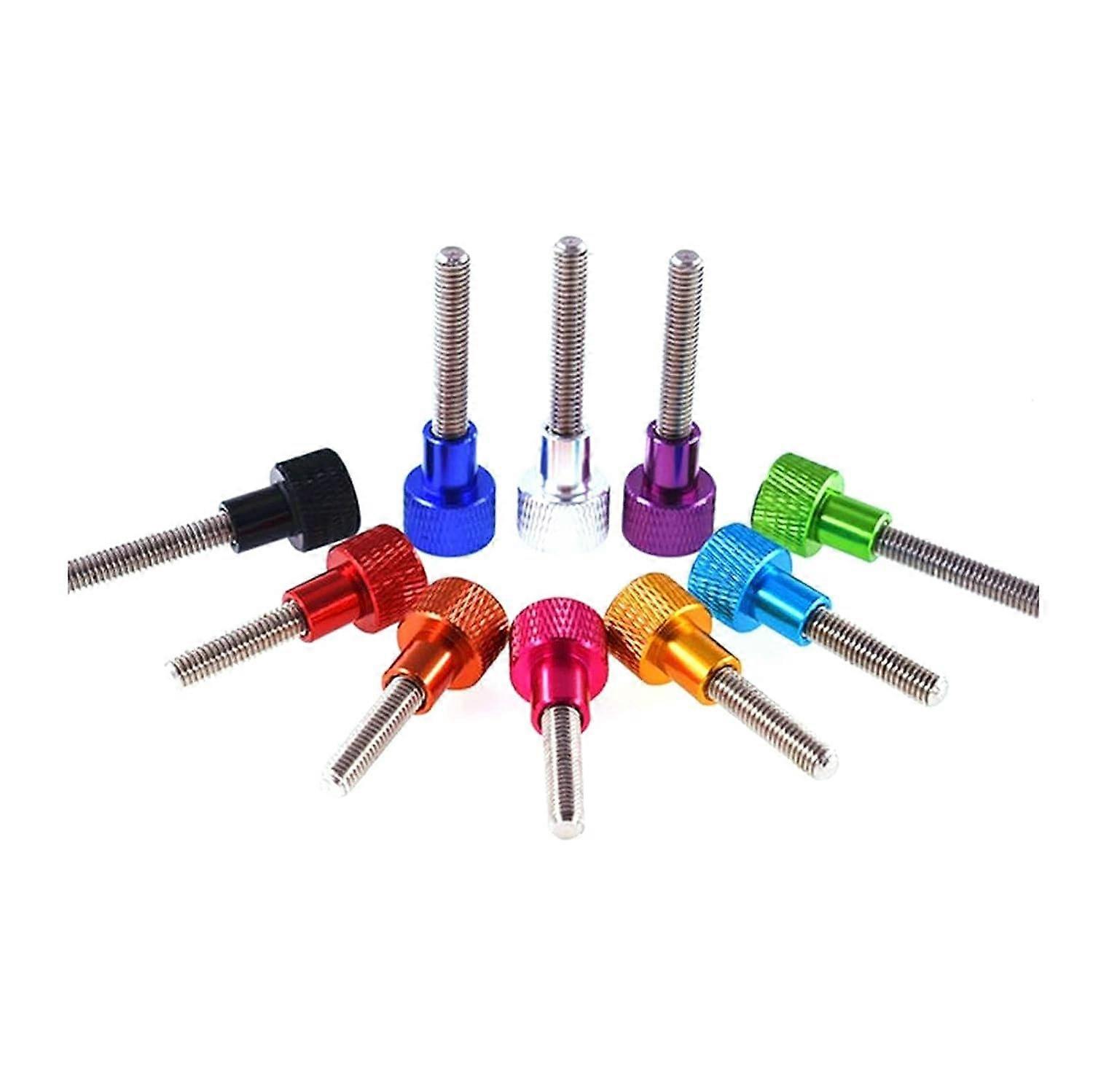 Hand Twist Screw Set, M6 Aluminum Knurled Thumb Screws, 5pcs Red 30mm Stainless Steel Compatible with M6x10mm