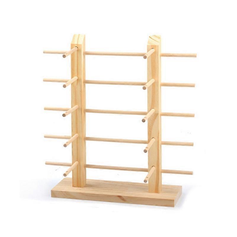 Log Glasses Display Storage Rack 2 Row 10 Pairs