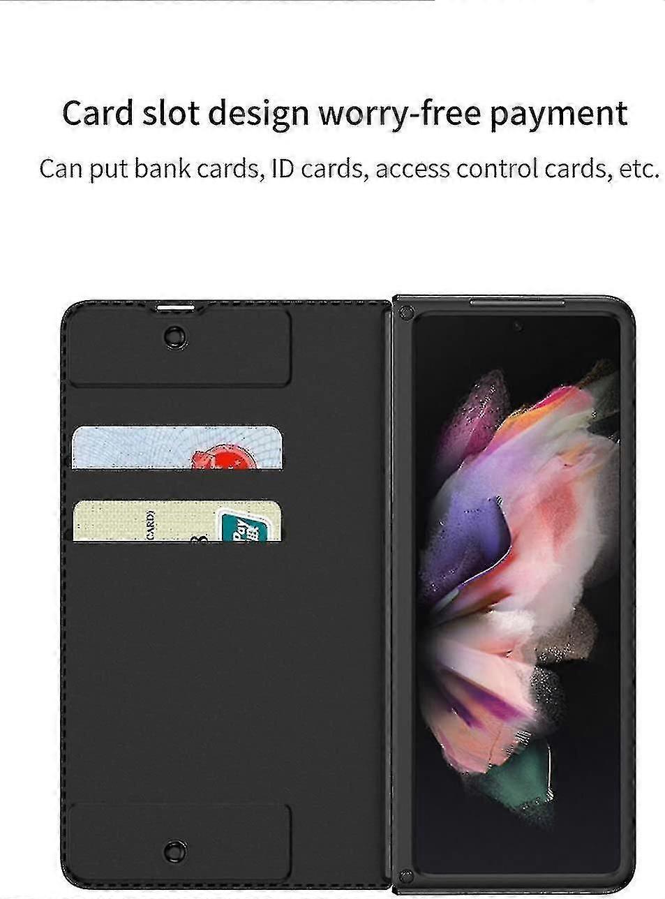 غطاء متوافق مع سامسونج Z Fold 3 5G ، غطاء واقي قابل للطي مع حامل قلم S Pen