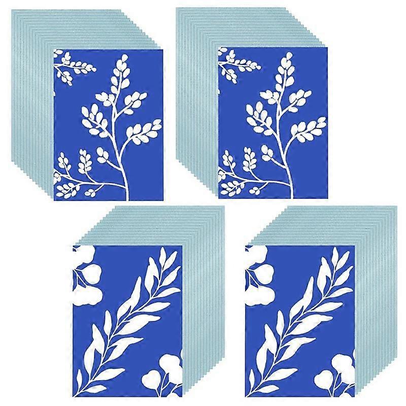 60Pcs Cyanotype Paper A5 Sun Print Art Kit High Sensitive Sun Paper Sun Printing Paper Drawing Art Paper for Kids Adults