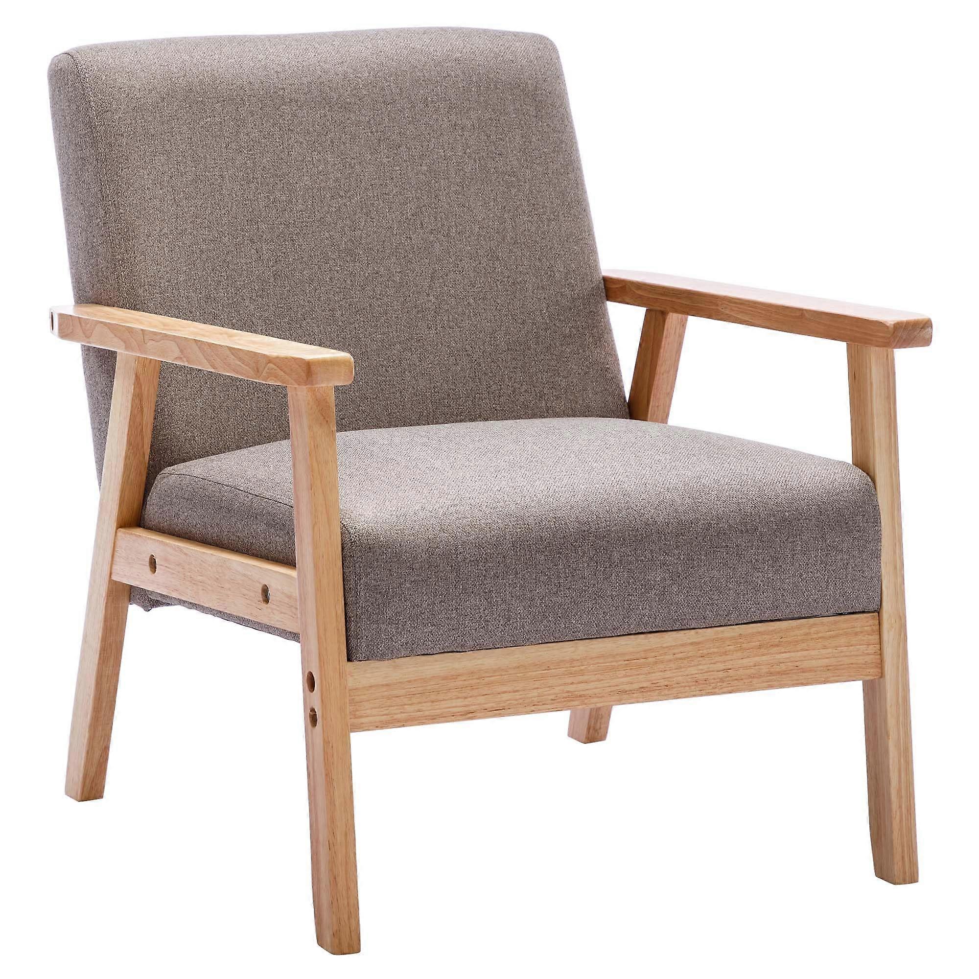 Accent Chair,Arm Chairs for Living Room,Mid Century Modern Chair for Bedroom Farmhouse Home Belcony Office,Khaki