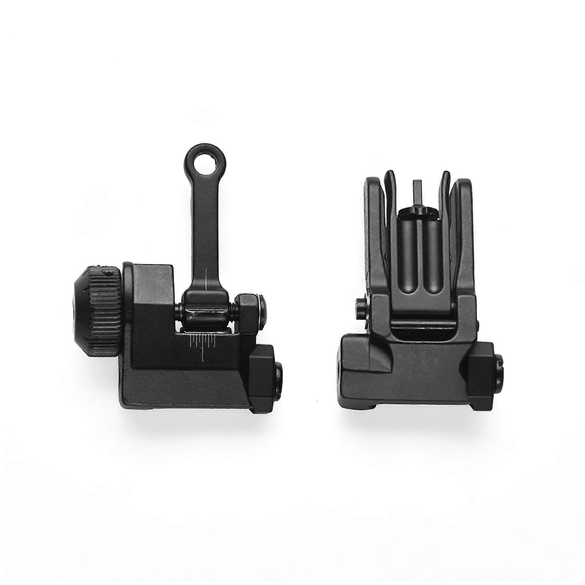 Front and Rear Iron Sights Set,Left Right Adjustable,Flip Up Fold Rapid Transition Backup Sights,for 20mm Rail