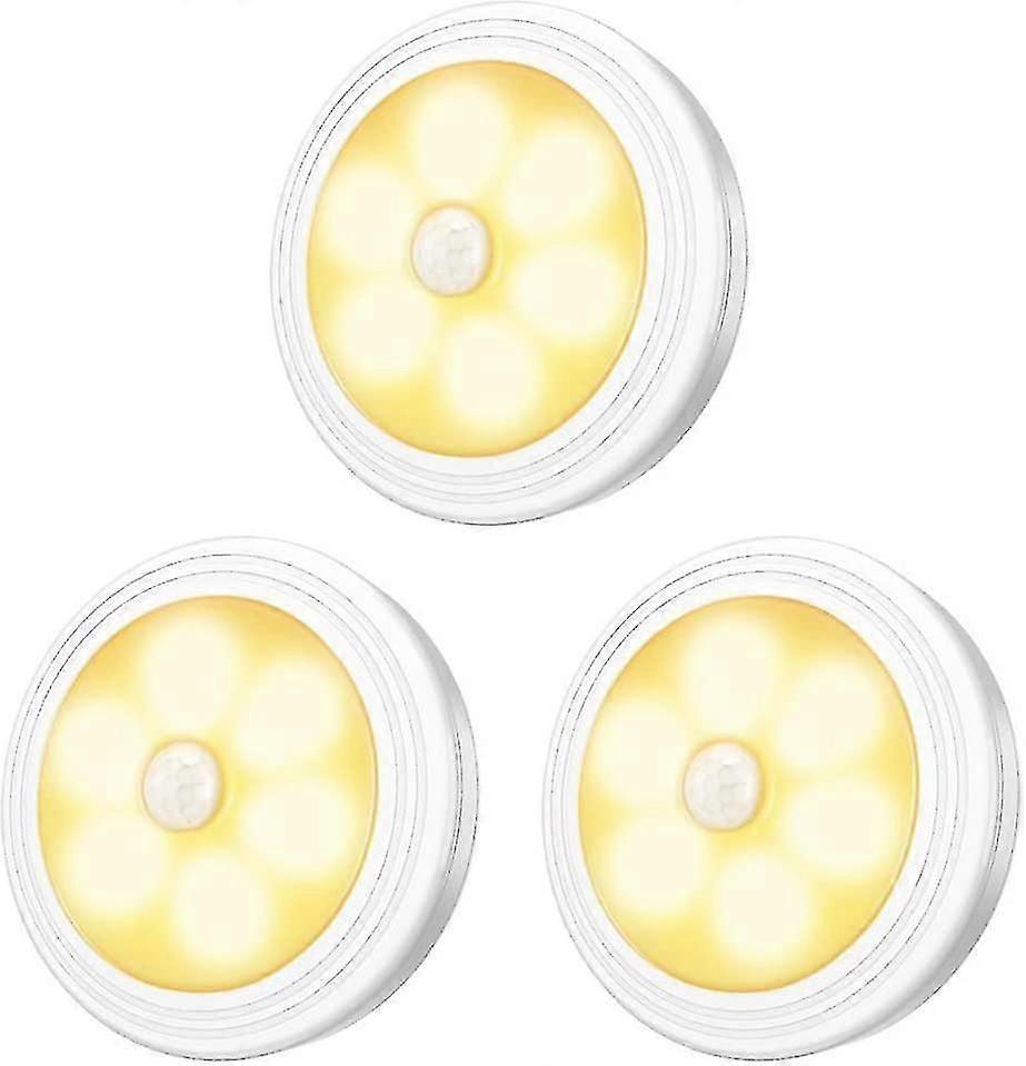 3pcs Led Cabinet Lights With Magnetic Base Motion Detector