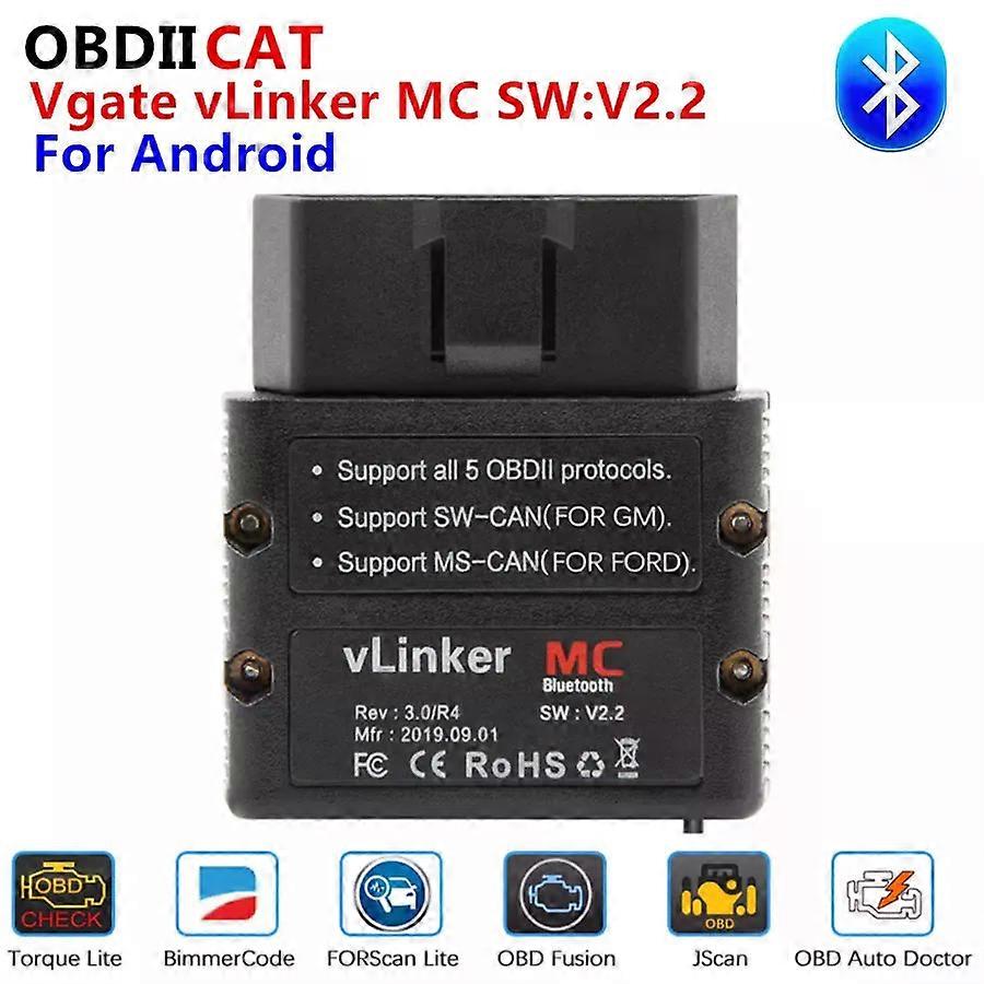 OBDIICAT-VLinker MC+ ELM327 Bluetooth3.0/ 4.0 OBD2 ELM 327 Wifi Car Diagnostic For IOS Android Scanner Auto Tool