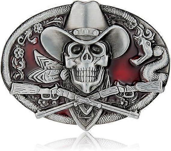 Ghost Skeleton Skull Belt Buckle for Men American Native Western Cowboy Belt Buckle