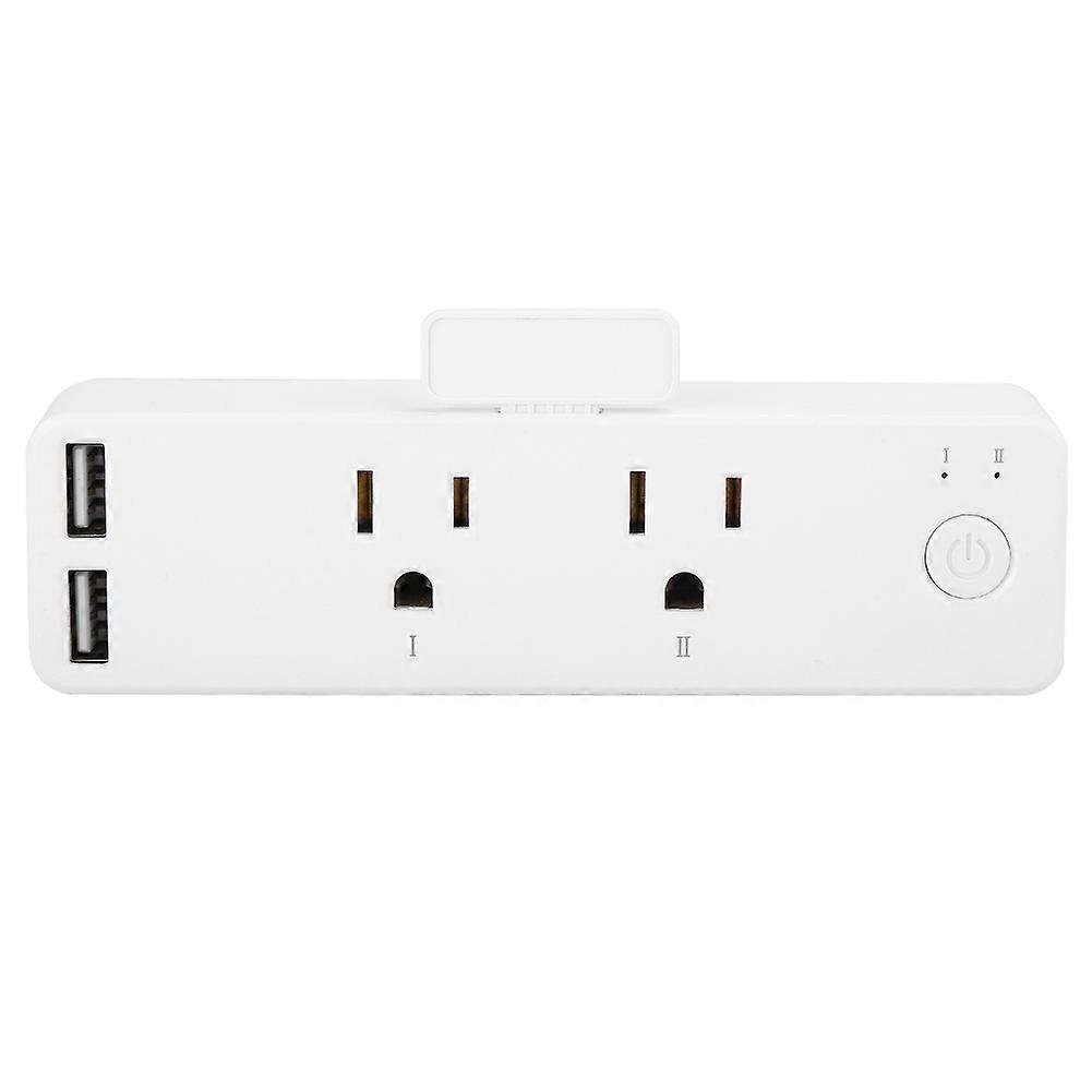 White Countdown Timing Wifi Double USB Branch Control Voice Smart Socket for Tuya/Alexa