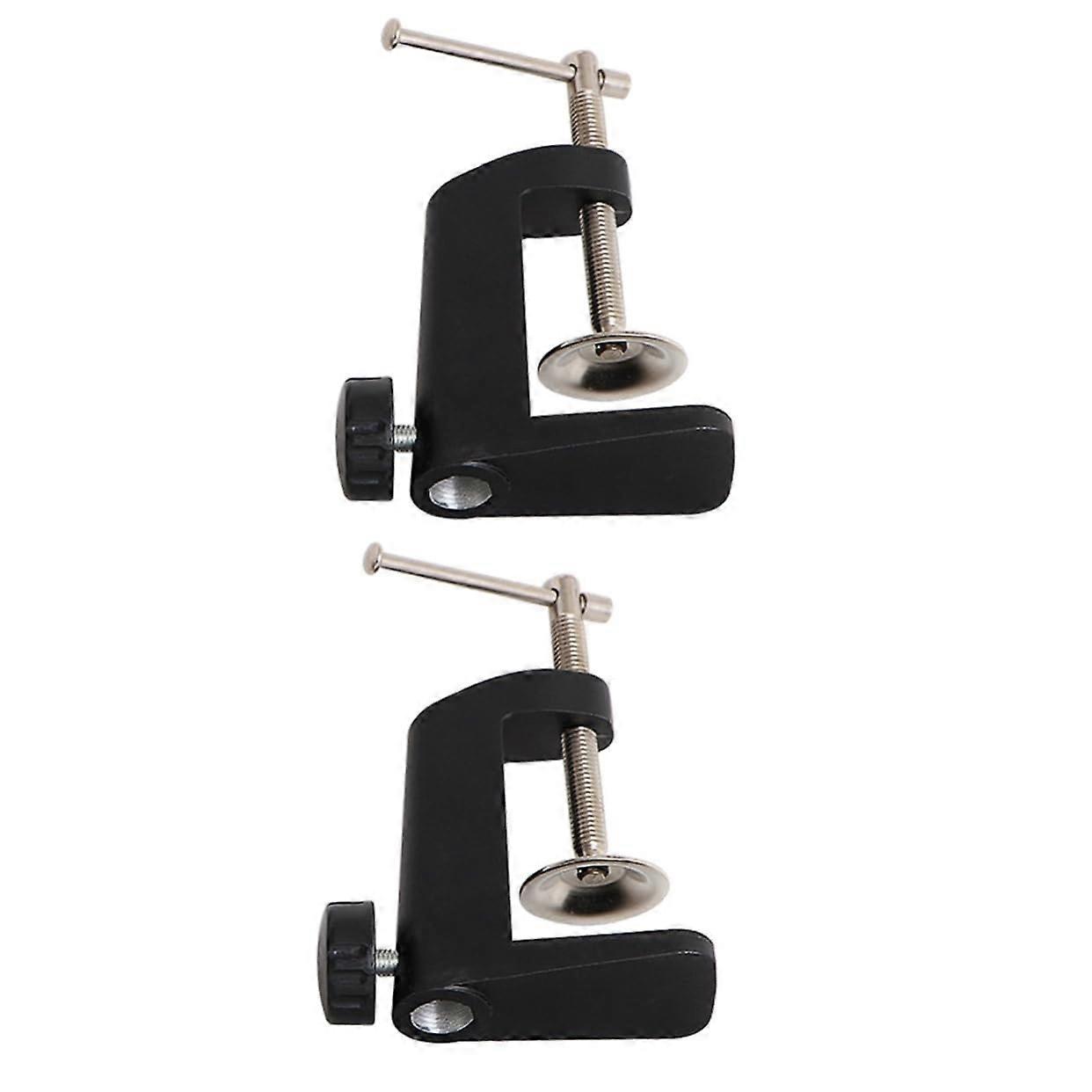 2 Pcs Metal Table Lamp Clip Alloy Holder Desk Clamp Mount Desk Accessory Fixed Base Clip
