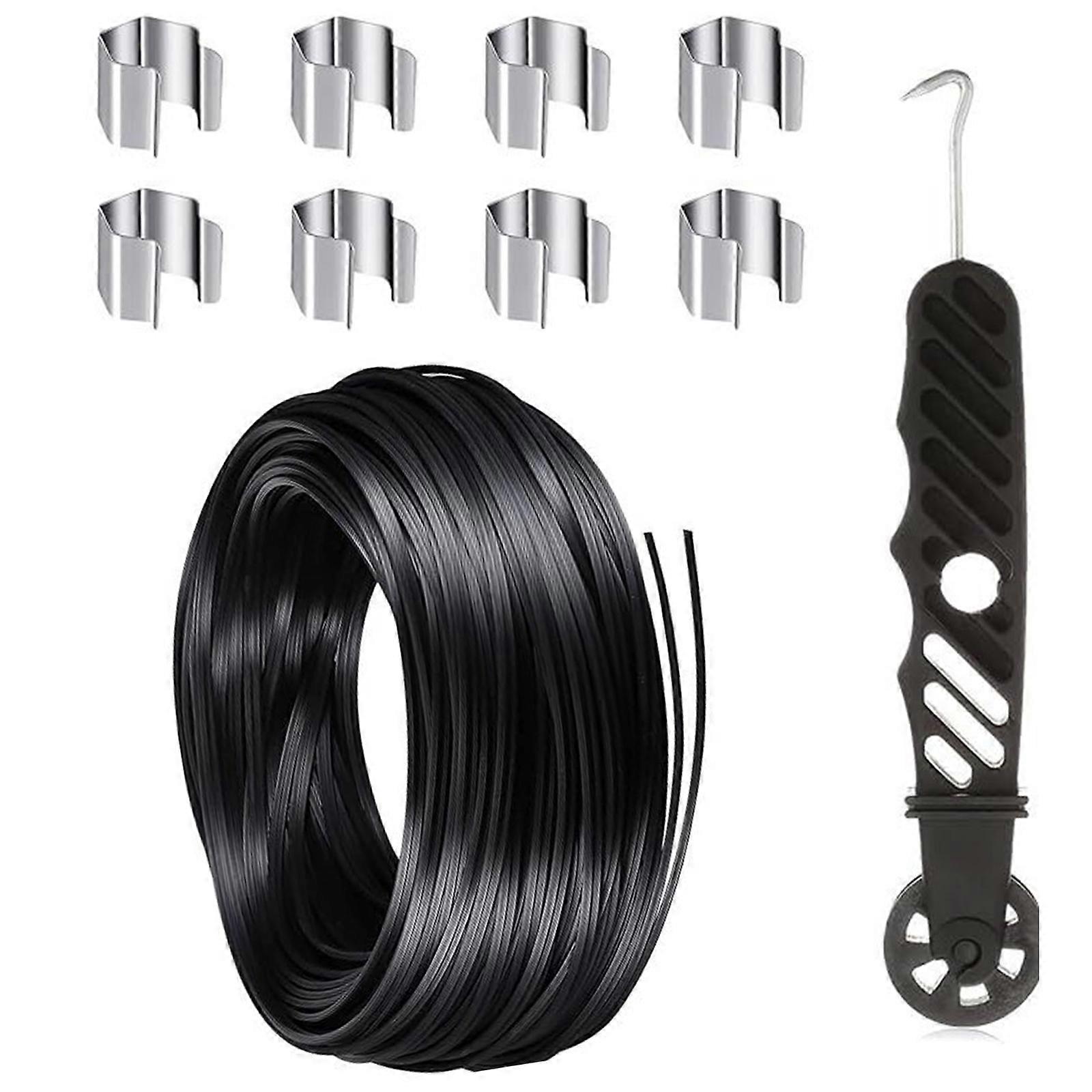 DIY Window Screen Repair Set with Rubber Splines, Bearing Roller and Removal Hook for Quick Fixes