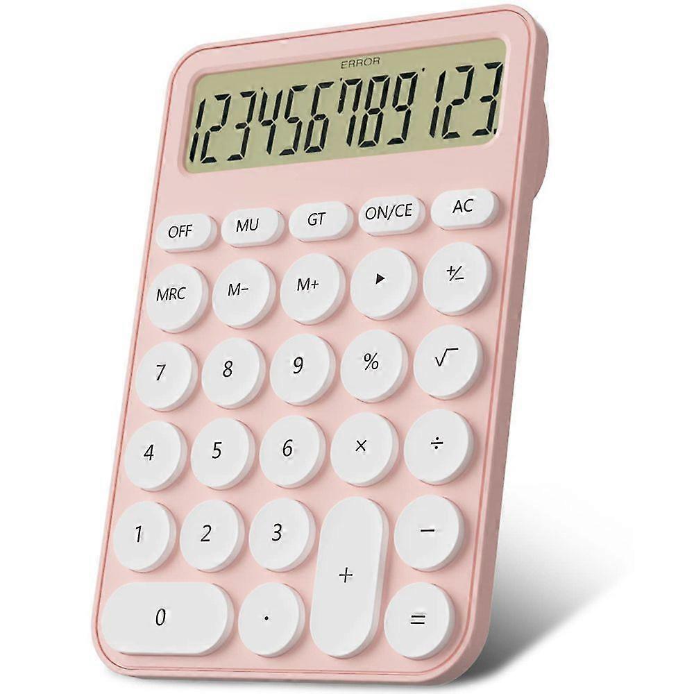 12-digit school calculator, table size 16 x 11 cm, large buttons, easy-to-press LCD display, 15 tiltable screen for children's calculators