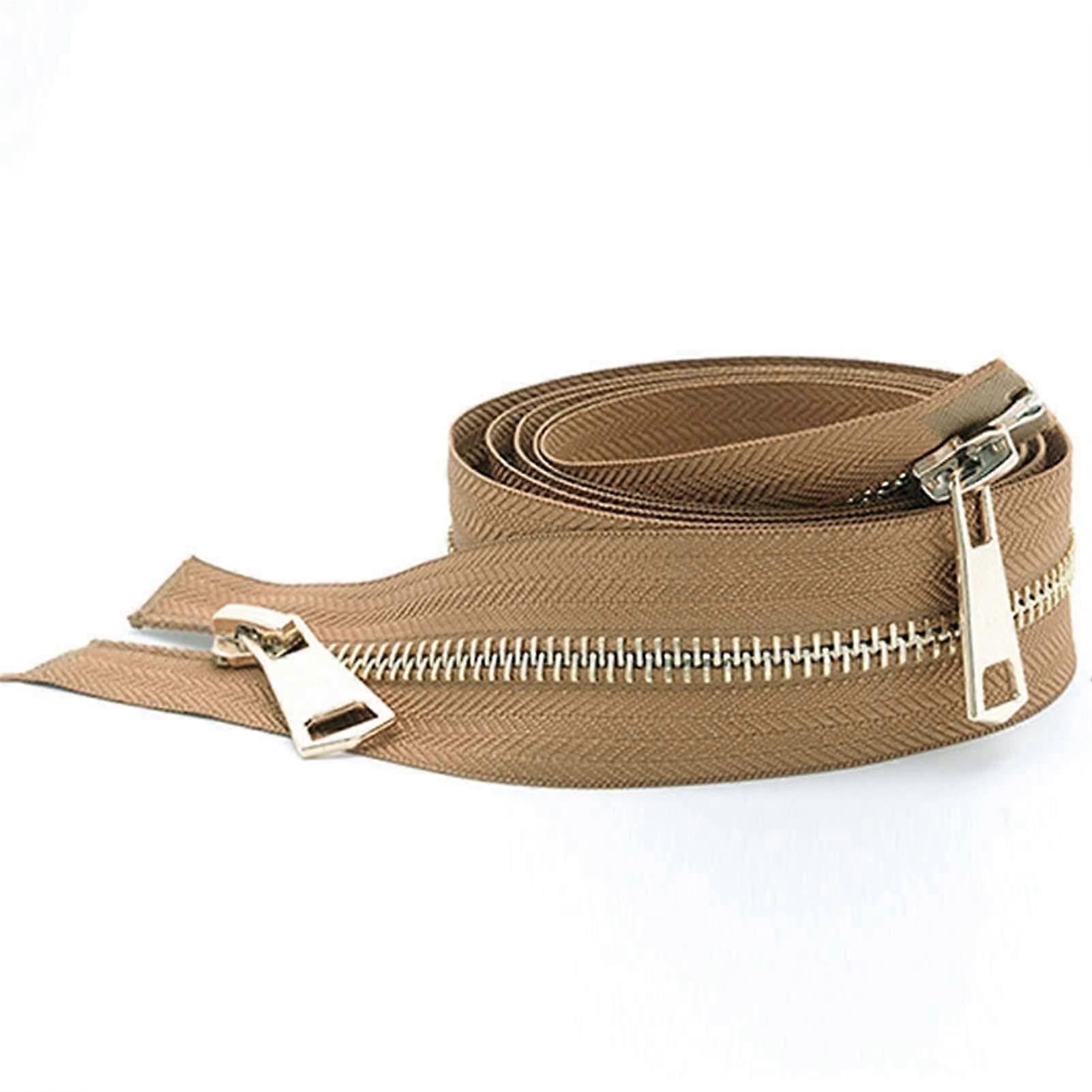 Zippers,Zip Fasteners,Strong Nylon Closed End Zip,Light Gold Openend Metal Zippers,Red Ref: 9746
