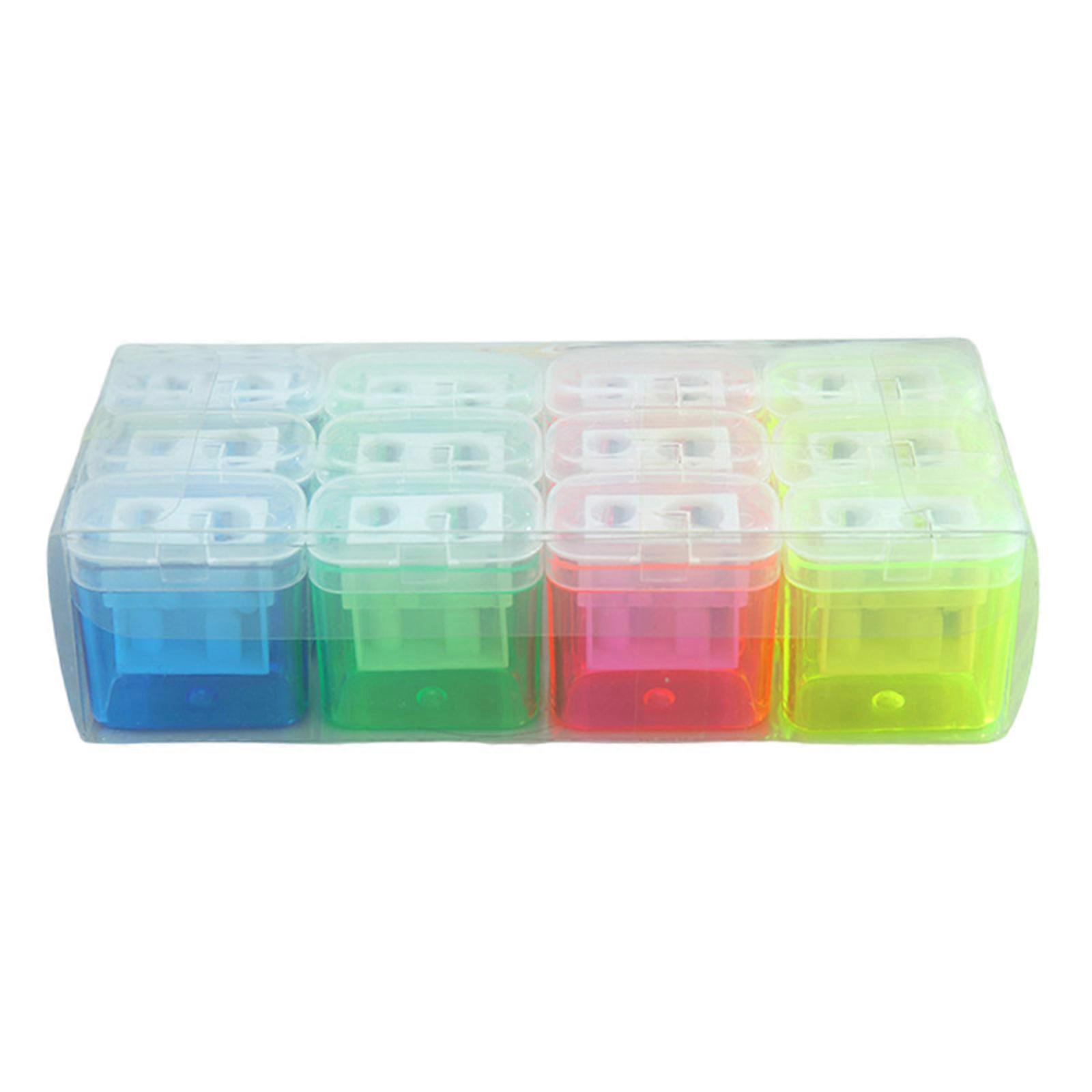 12Pcs Small Double Hole Sharpener Single Hole Sharpener for for Class Reward Birthday Christmas Gift Bag Fillers