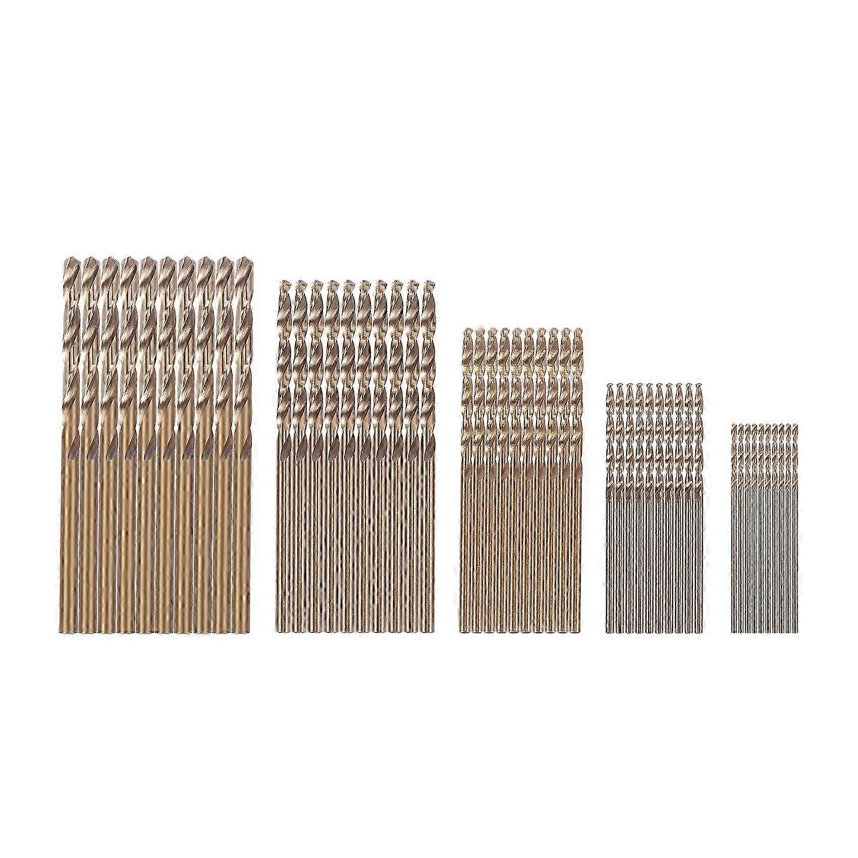 50Pcs Drillforce Tools M35 Cobalt Drill Bit Set,Hss-Co Drill Set 1-3Mm,For Drilling On Hardened Ste