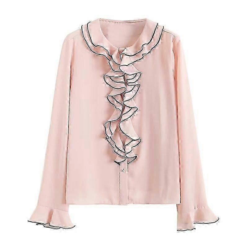 Damenbekleidung Langarm rosa Spitze