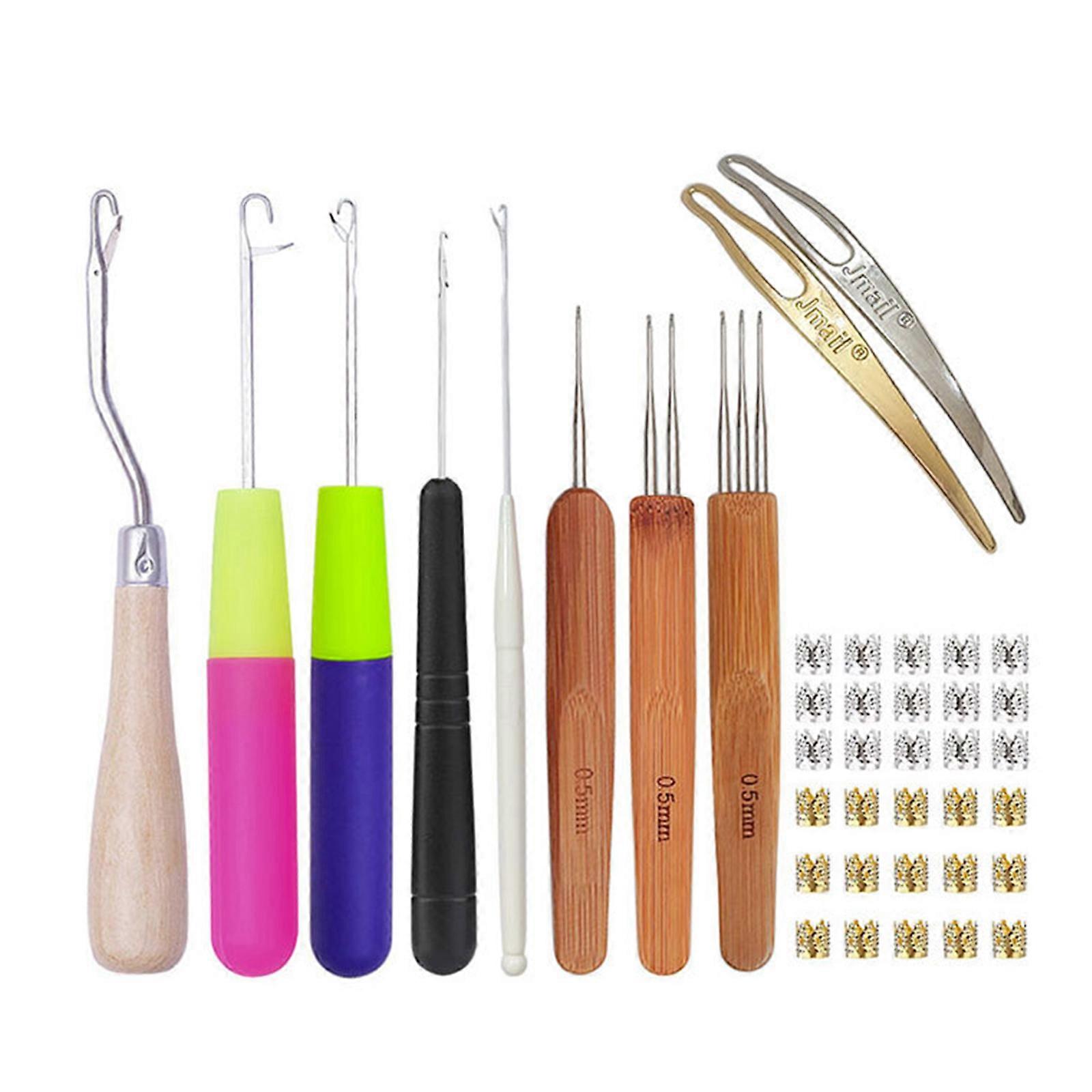 Different Size Latched Hook Set Latched Hook Crochet Needle, Wooden Crochet Hook, Bent Latched Hook for Carpet Making