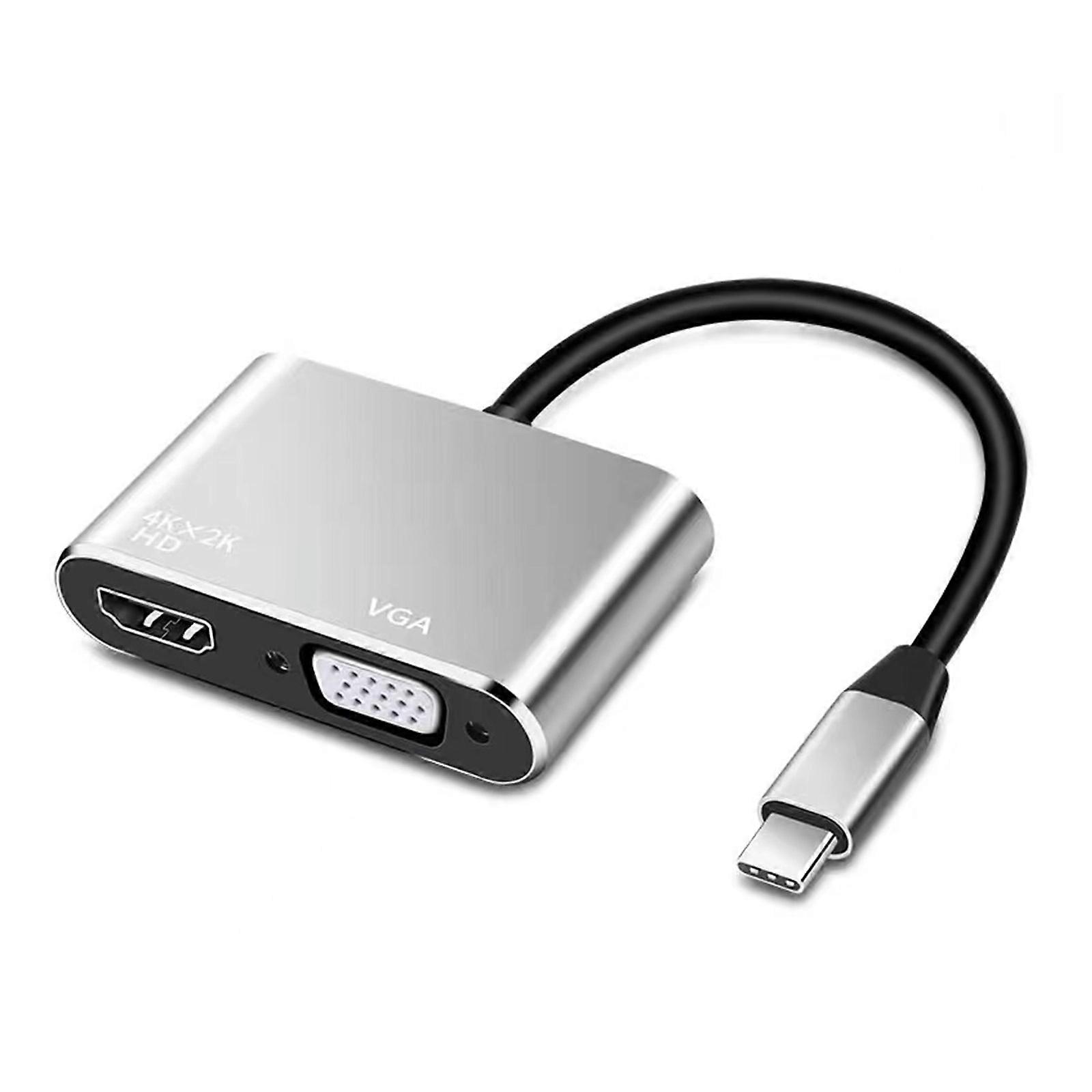 2-in-1 Docking Station TYPEC TO VGA- Fast Charging USB C Docking Station for Docking Station USB Type Grey