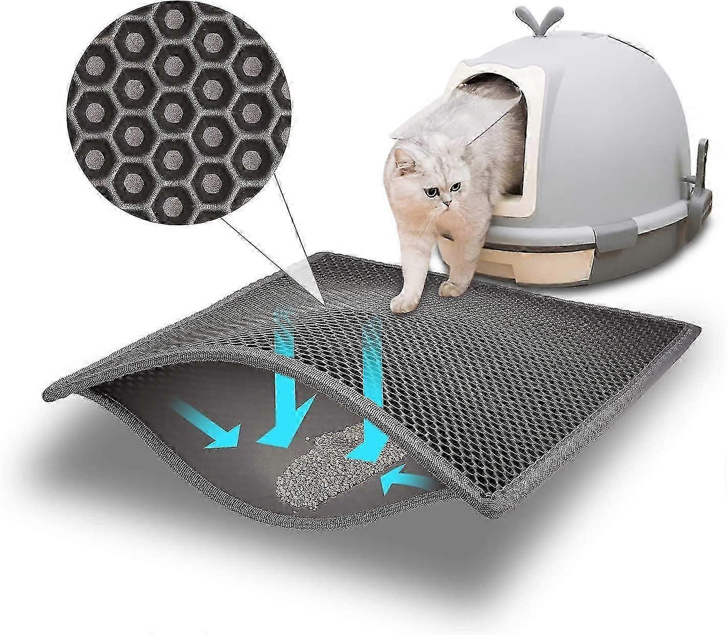 Cat Manure Pad And Tray, Waterproof And Non-toxic Eva, With Double-layer Honeycomb Design
