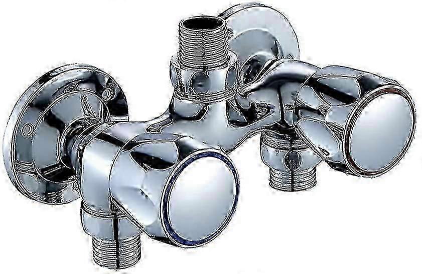 صنبور دش نحاسي حديث للمياه الباردة والساخنة للحمام ، حنفية خلاط مثبتة على الحائط مع مفتاح تحكم Chrome