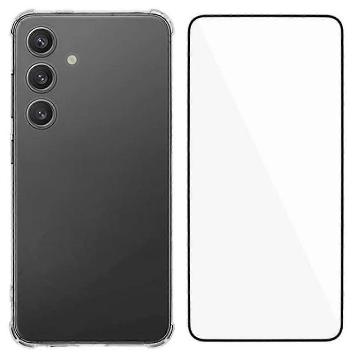 متوافق مع جراب Samsung Galaxy S24 FE TPU غطاء هاتف WANLONFENG WL3 Series 1.5 مم مع فيلم زجاجي مقسى