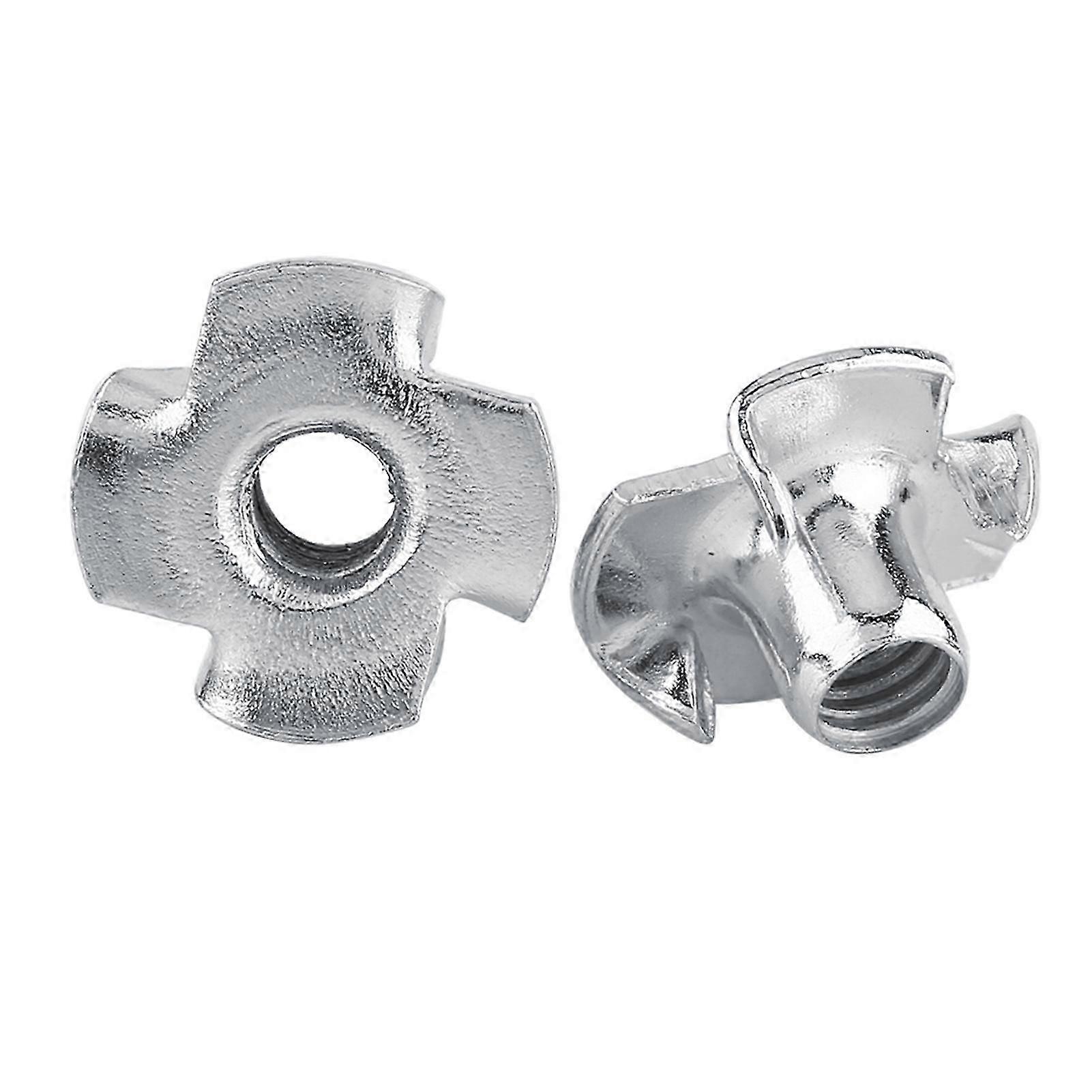 Aodai Écrous en T à quatre griffes en acier au carbone galvanisé pour le travail du bois (M6 x 50 pi