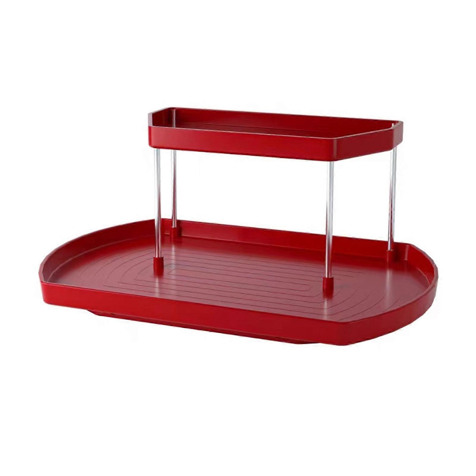 Refrigerator Plastic Rotating Tray Colorful Transparent Kitchen Organiser Spice Rack Rectangular Rotatable Storage Rack