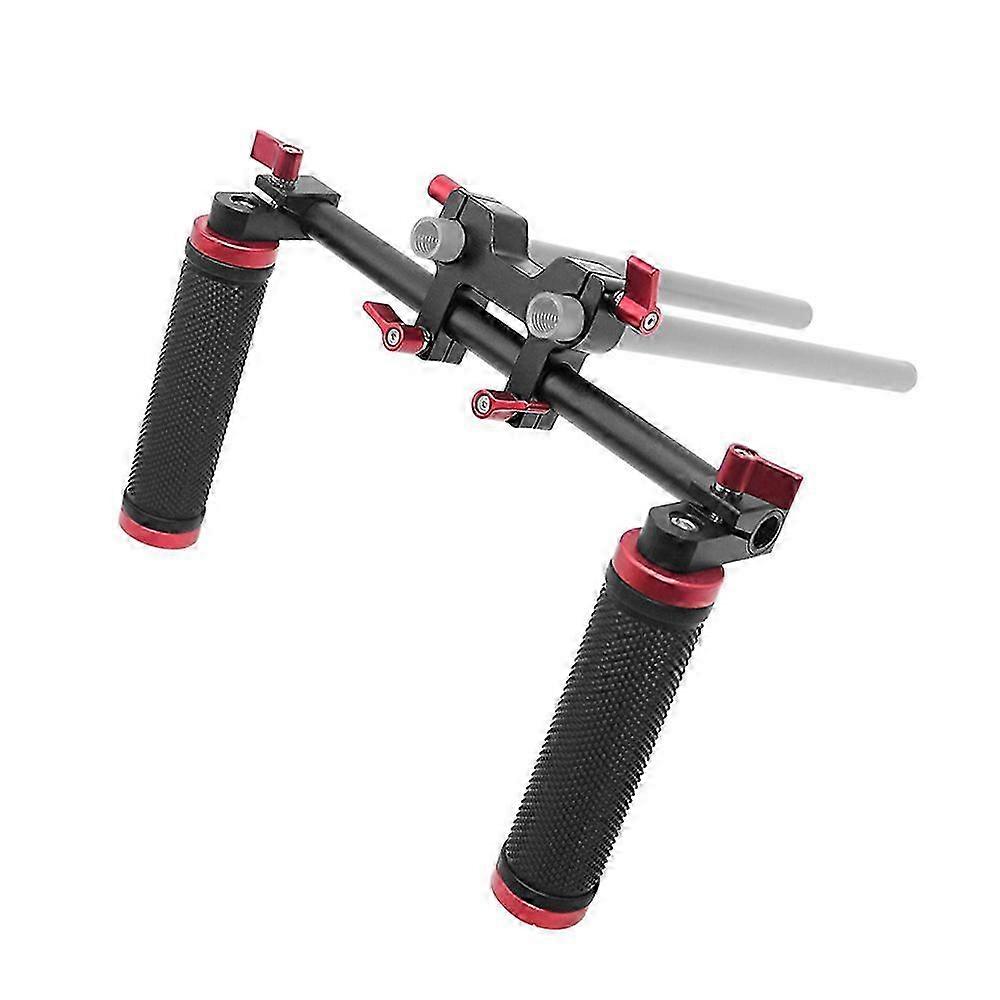Dual Hand Handle 15mm Universal Tube Clip Shoulder Rail Compatible with Certain SLR Cameras