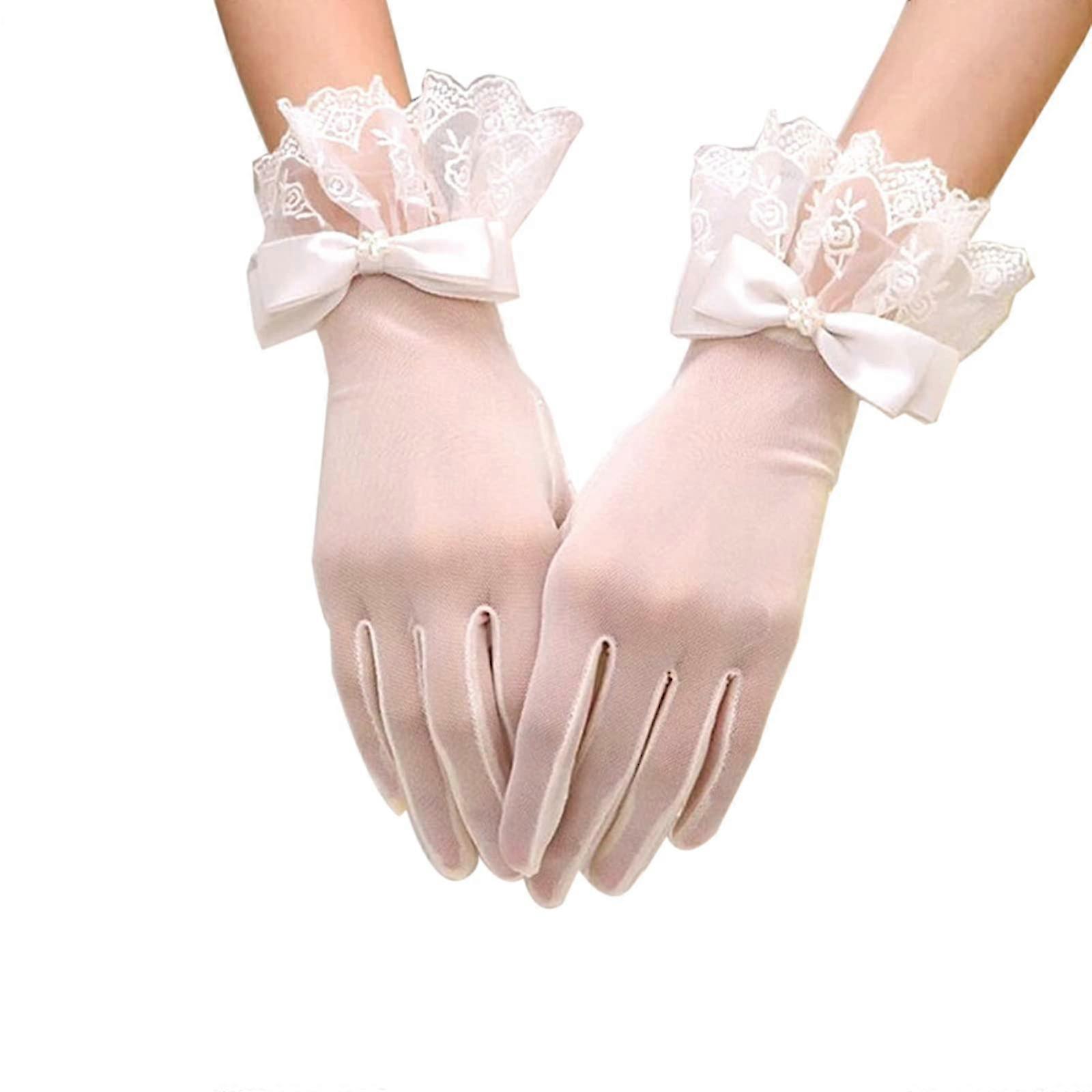 結婚式やパーティーのためのエレガントな花柄のレース手袋