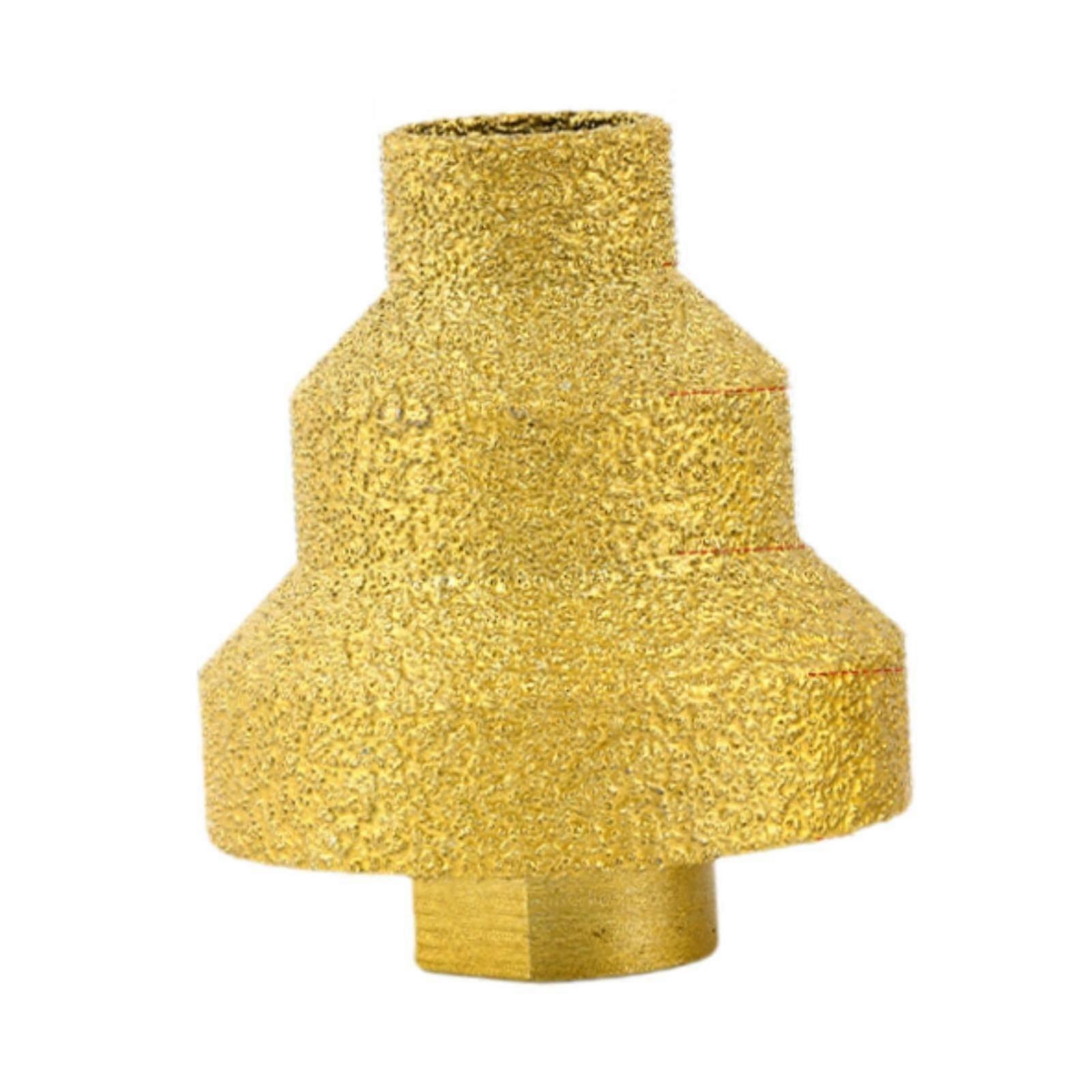 Diamond Multi-Layer Cone Hole Cutter, Chamfered Step Drill Bit for Metal, Granite, Concrete, Tiles, Marble - Gold Finish