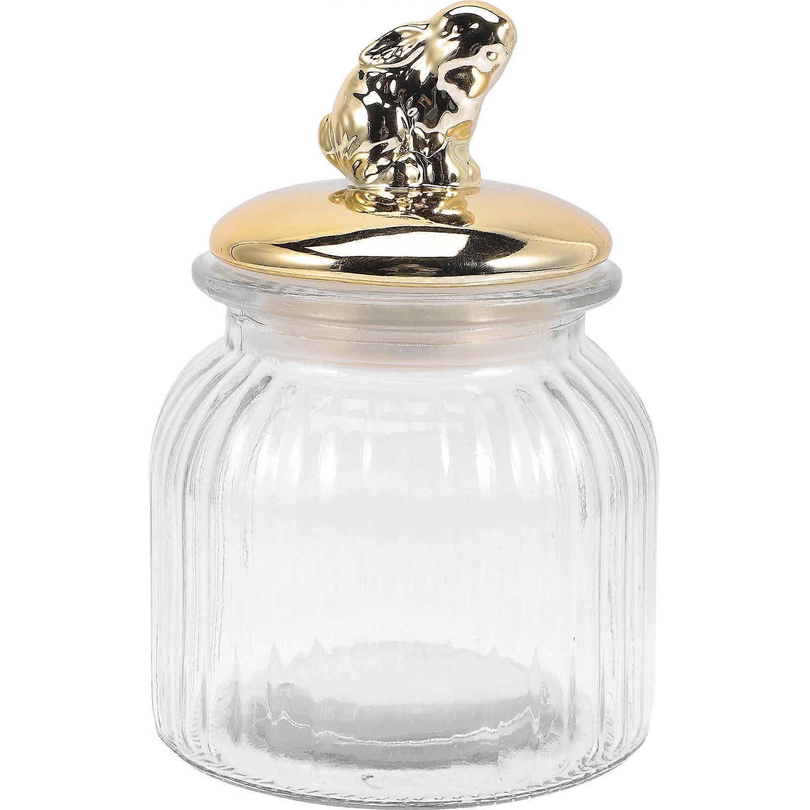 Functional Cookie Jar with Bunny Lid for Keeping Snacks Fresh