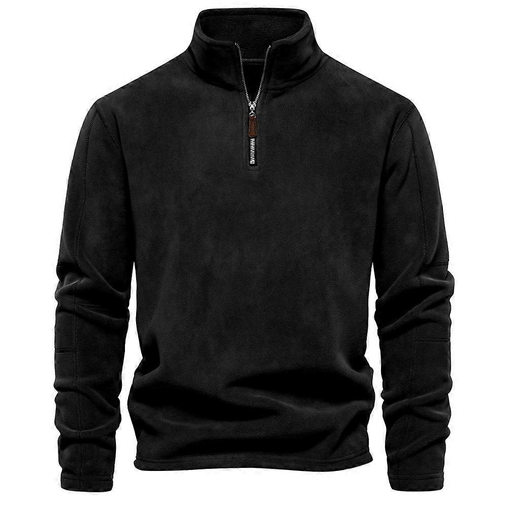 Men's Autumn and Winter Stand-up Collar Half-zipper Long-sleeved Sweater Stand-up Collar Fashion Men's Polar Fleece Top