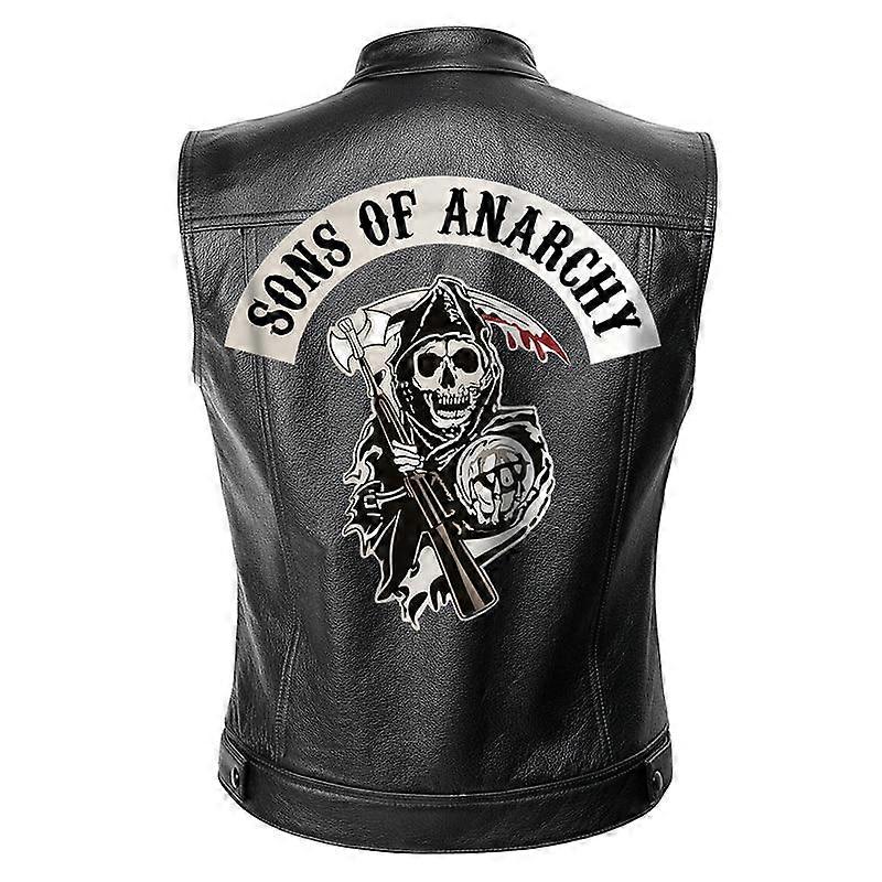 Sons of Anarchy Leather Jacket Vest Men Motorcycle Spring Jackets SOA Punk Black Motorrad Gilet