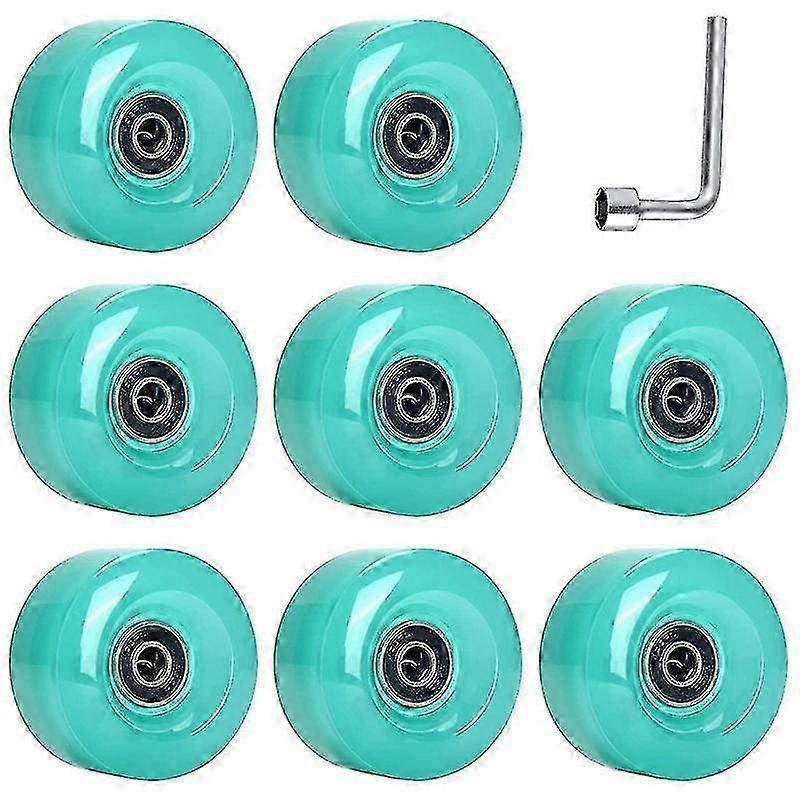 8pcs 58x32mm 82A PUクワッドスケートホイール屋内/屋外用、ゼリーグリーン