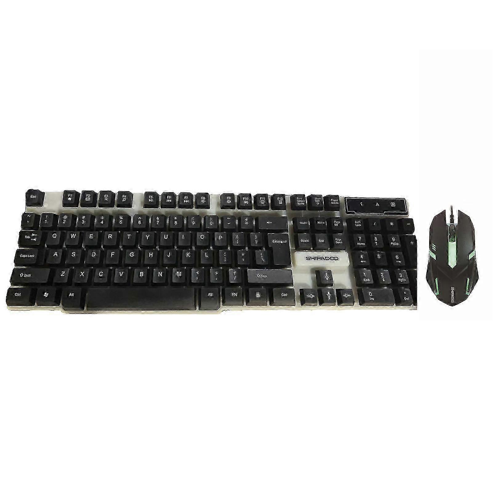 1 Set Wired Keyboard Mouse Set with Backlight Luminous Suspended Mechanical Keyboard Mice 1000DPI