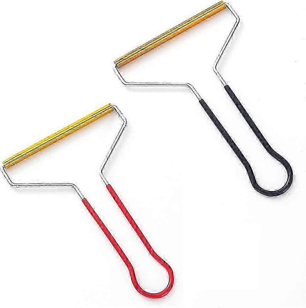 2pcs Manual Lint Remover Brush, Double-Sided Pilling Razor, Portable (Red, Black)