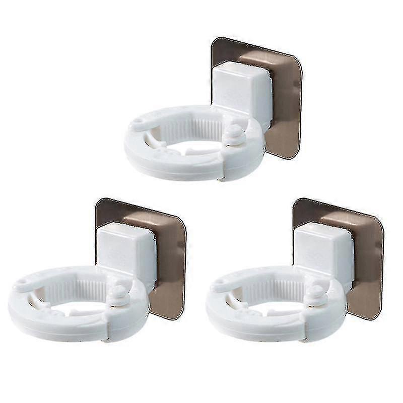 3pcs Durable Wall-Mounted Shower Gel Holders - White Non-Punching Storage Racks