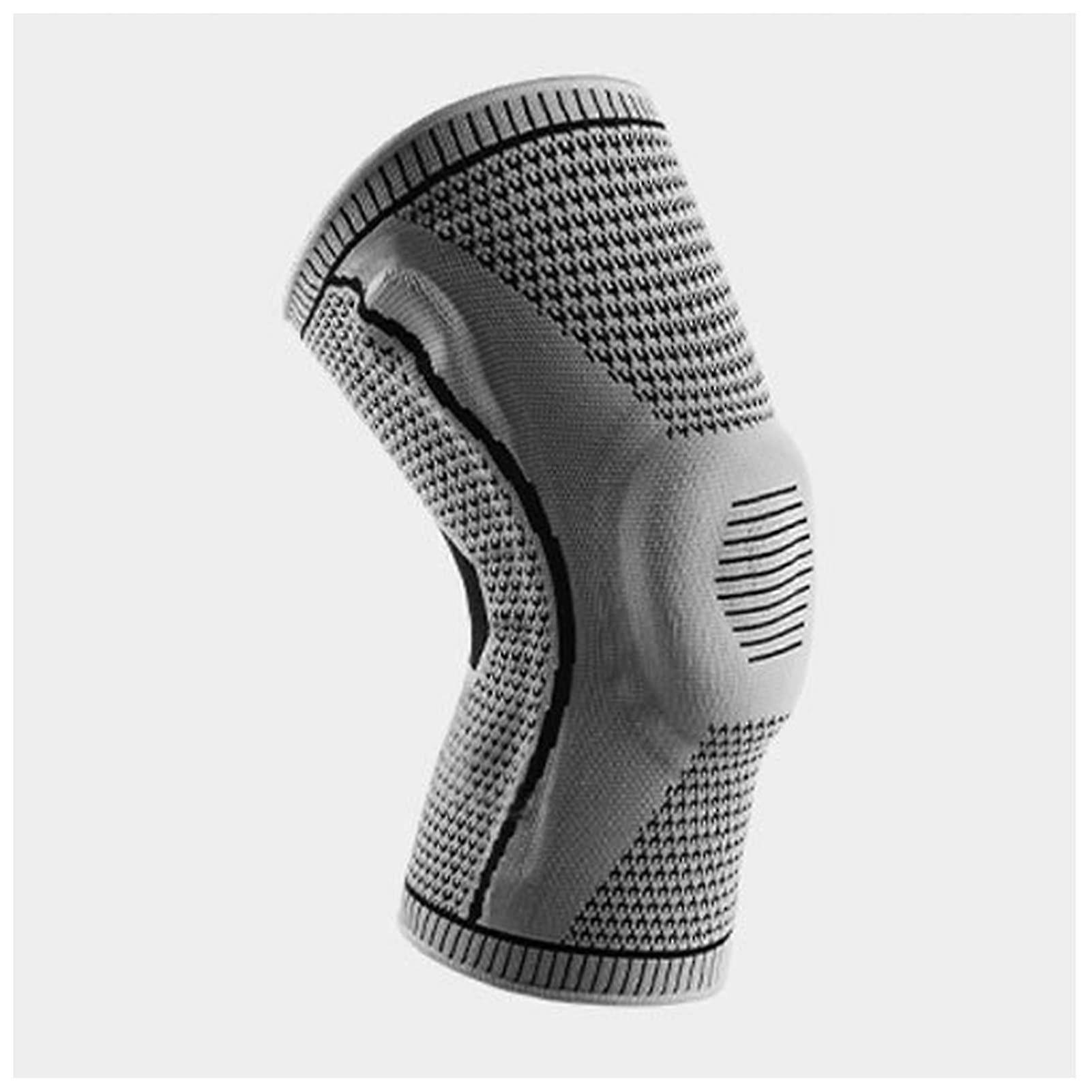 Knee Pads - Light Grey Silicone Spring Patella Protector for Running and Volleyball, Size L, One Piece Knee Support