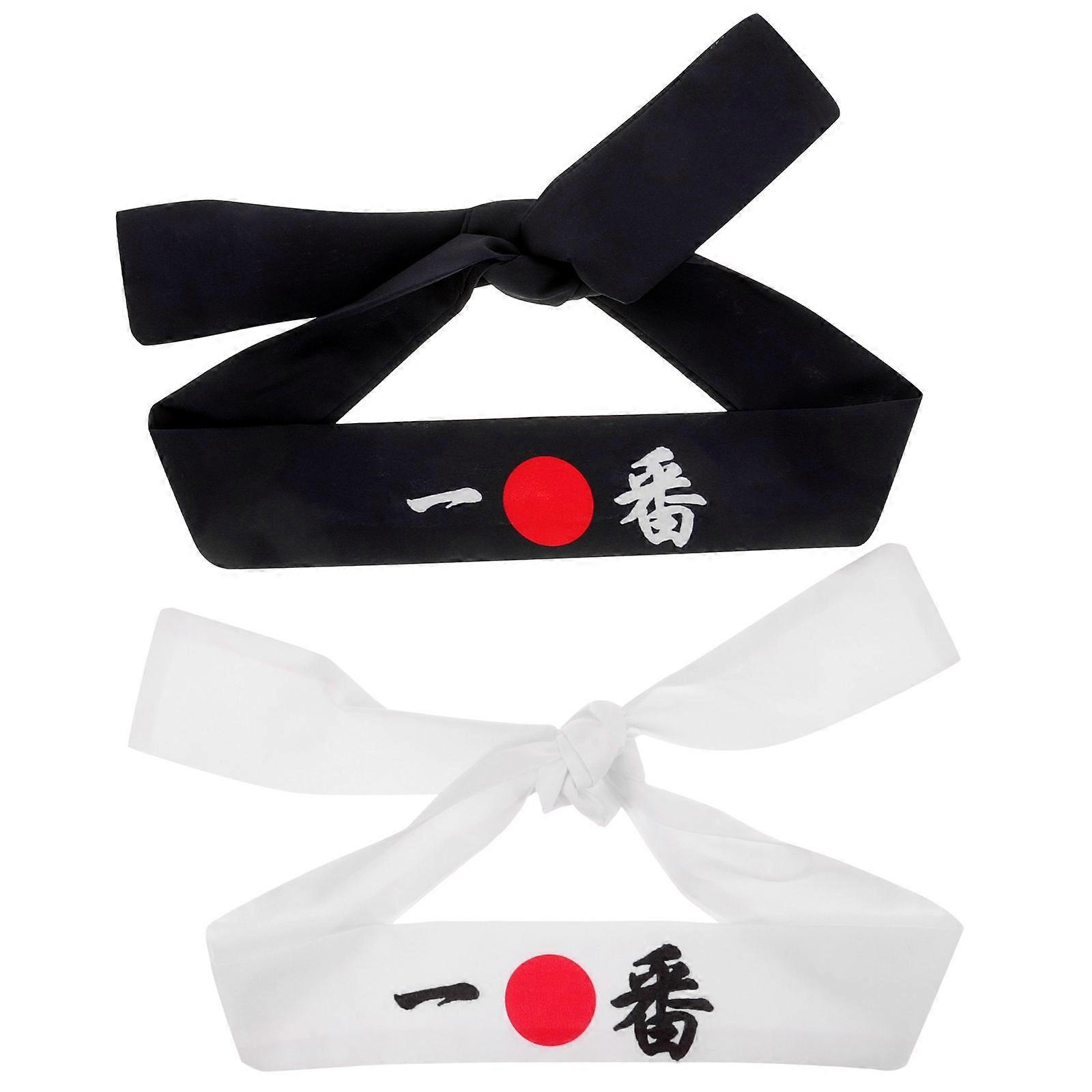 2pcs Japanese Samurai Headbands for Karate Training & Events – Breathable Comfortable Hair Accessories for Parties