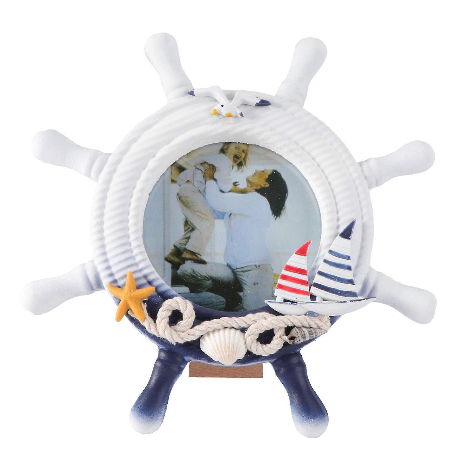 Rustic Wooden Frame with Mediterranean Nautical Touch