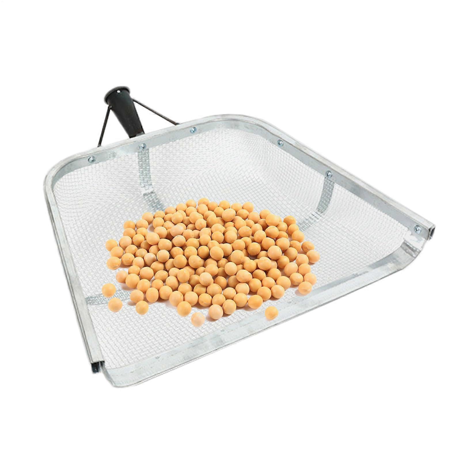 Garden Soil Shovel, Stainless Steel Sand Sifter with Handle, 0.4x0.4 cm Mesh, Portable Tool for Agriculture and Gardening