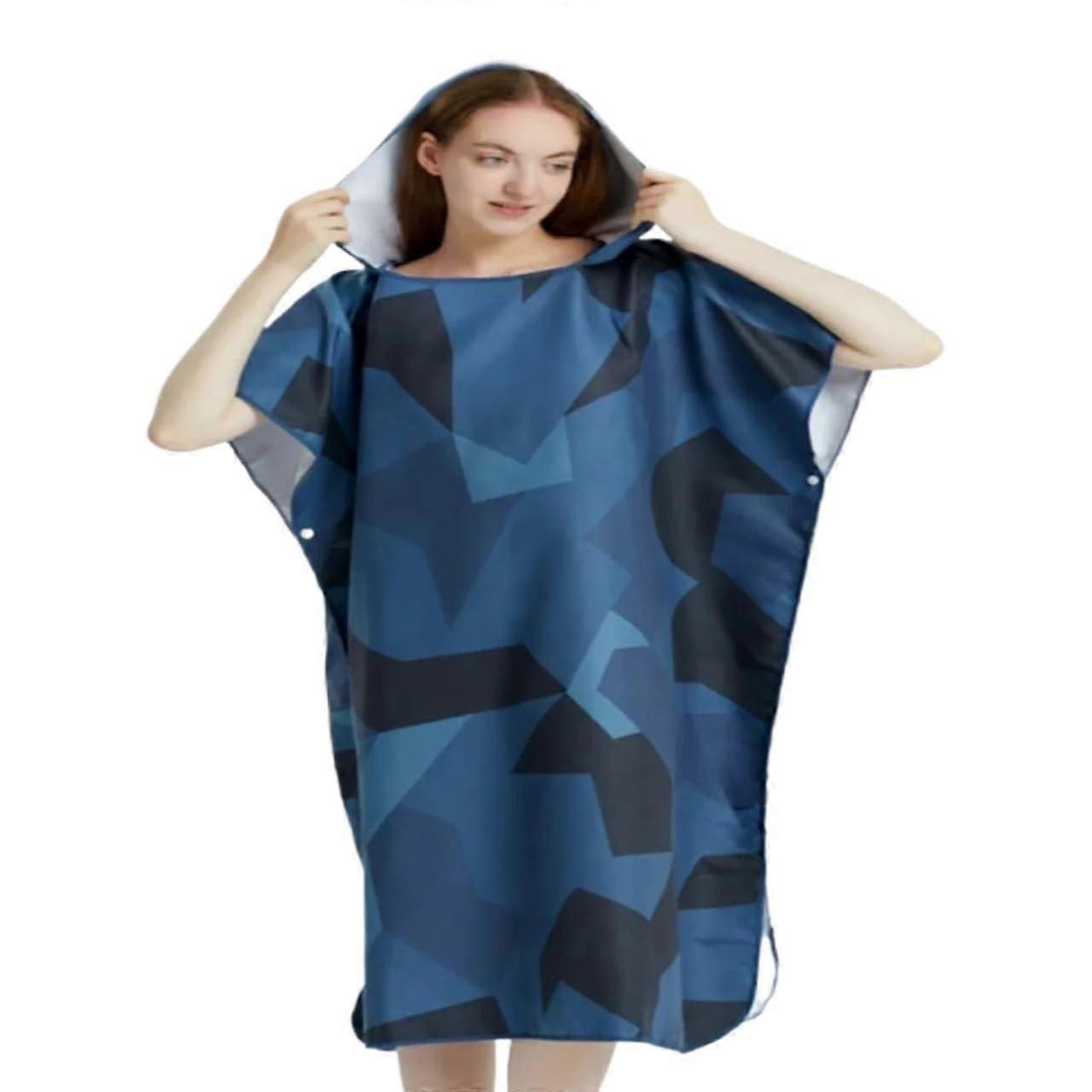 Badeponcho, Poncho towel SurfPonchotowel for active beach visitors – quickdrying beach robe for adults, changing ponchos, swim towel (Blue) Blue