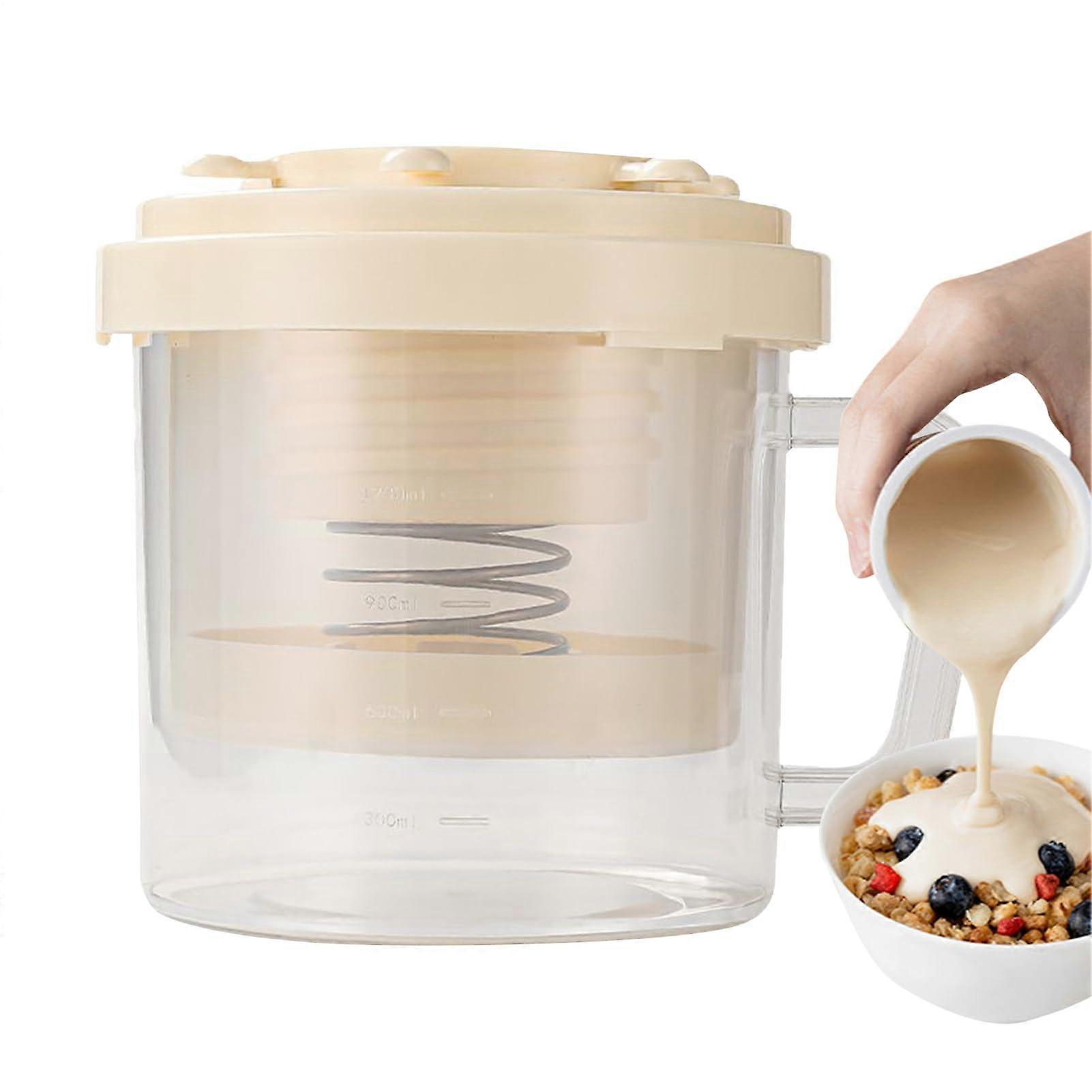 Yogurt Strainer With Lid, Fine Mesh Sieve, Multi-Function Yogurt Making, Cheese Fermentation, Milk Preparation, Beige