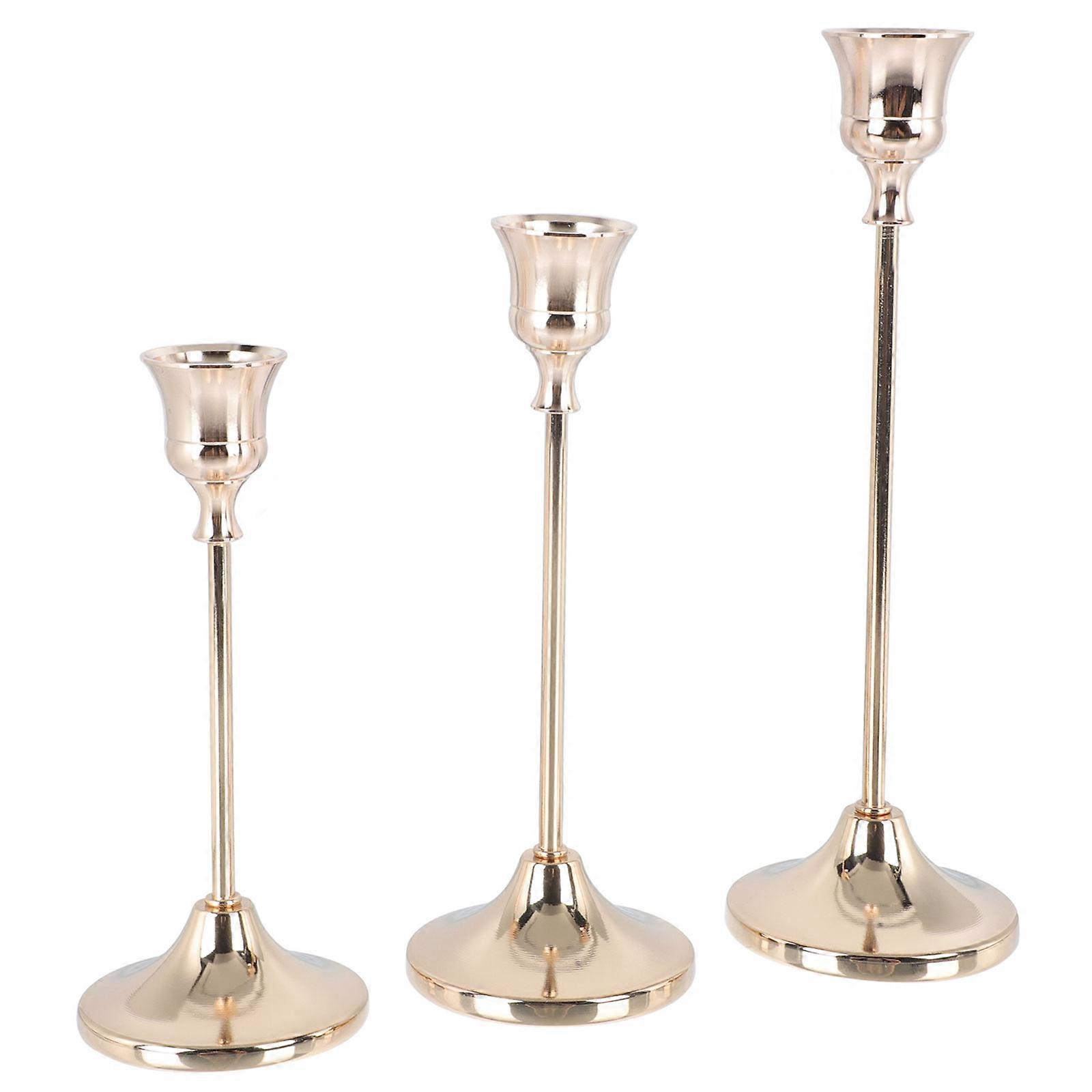 3Pcs Retro Style Candle Holder Simple Display Rack Housewarming Gift
