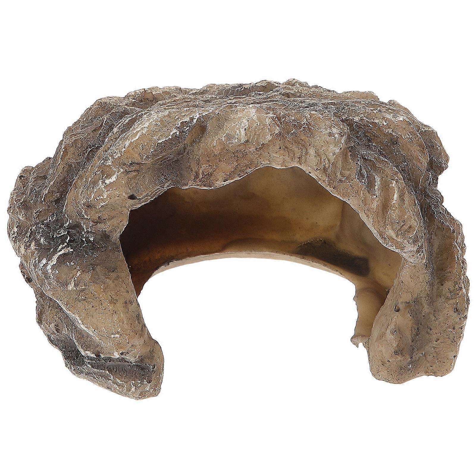 Reptile Tank Animal Shelter Practical Reptile Cave Outdoor Environment Resin Basking 1Pack